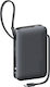 Usams XR Series CD228 Външна Батерия 10000mAh 20W с USB-A Изходен Порт и USB-C Изходен Порт Power Delivery / Бързо Зареждане Сива