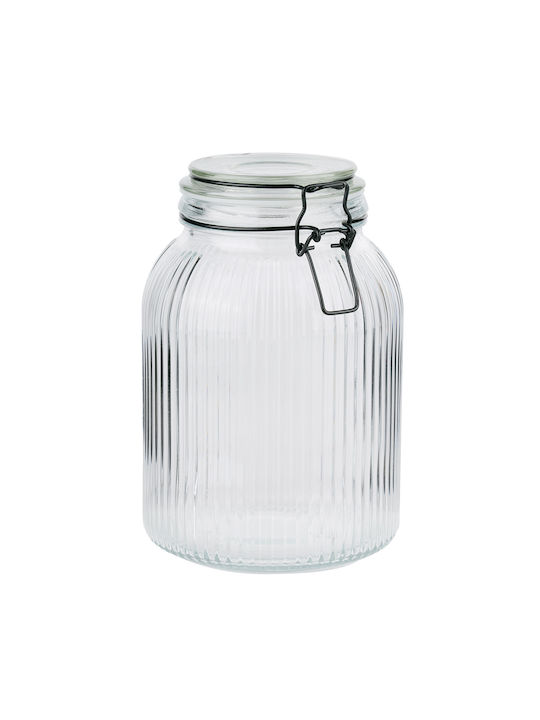 Alpina Appliances General Use Vase with Airtight Lid Glass Transparent 1900ml 1 Piece