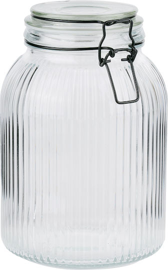 Alpina Appliances General Use Vase with Airtight Lid Glass Transparent 1900ml 1 Piece