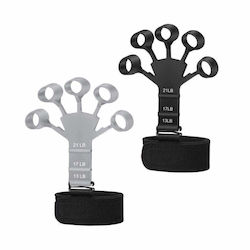 Set 2 Finger Flexors Siks Hand Support Strap 3 Levels Difficulty Physical Recovery Finger Flexion Extension Training Silicone Black Grey