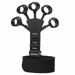 Silicone Finger Flexor Siks Velcro Support Strap Different Difficulty Levels Physical Recovery Black