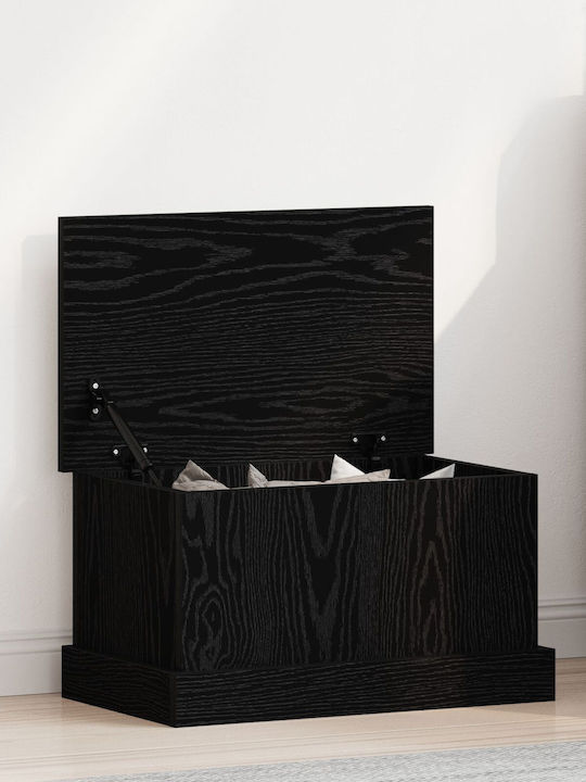 vidaXL Wooden Storage Box with Lid Black 50x30x28cm 1pcs