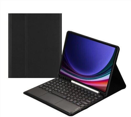 Флип Капак с Клавиатура Черен (Samsung Galaxy Tab S9 FE+, S9+, S10+)