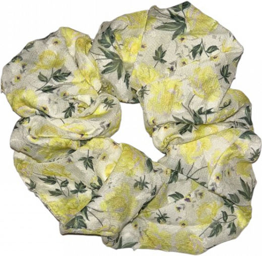 Floral Hair Scrunchie 11002 Hairutopia Yellow