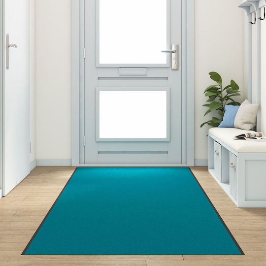 vidaXL Rutschfest Teppich Außenbereich Rechteckig Synthetisch,Polyester/Cotton/Leather Cyan