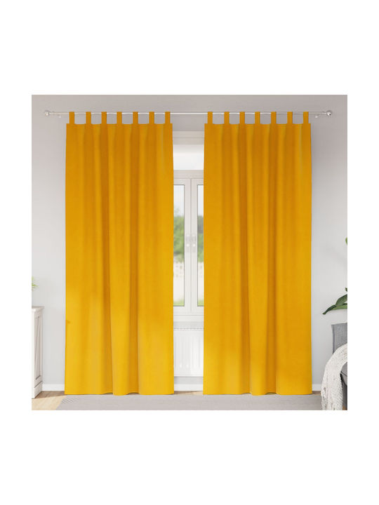 vidaXL vidaXL Vorhänge mit oberen Registerkarten Gelb 140x260cm