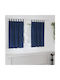 vidaXL Set of Blue Blackout Window Curtains with Pencil Pleat 140x140cm