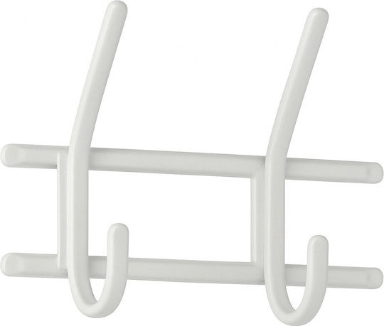 Plastic Wall Hanger 4 Hooks White 16x14.5x7.5cm