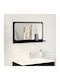 vidaXL Rectangular Bathroom Mirror with Cabinet 60x10.5cm Black