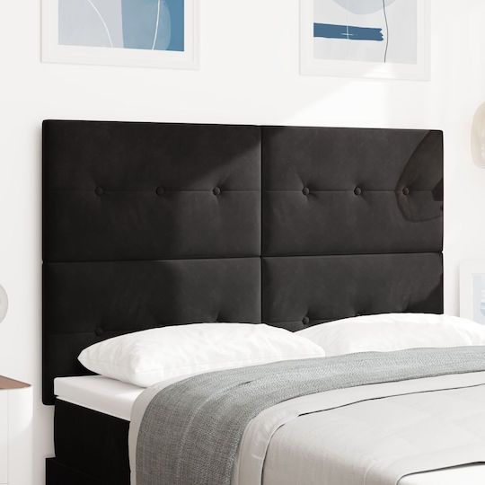 vidaXL Stoff-Kopfstütze für Betten Schwarz Samt 160x88cm