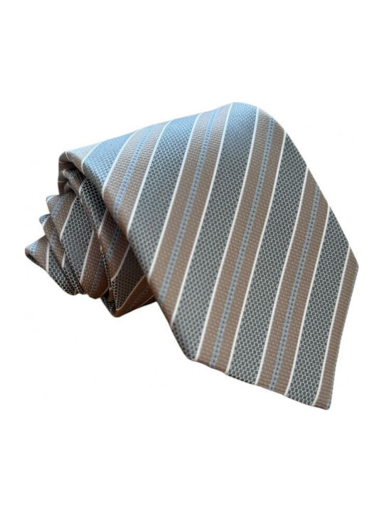 Γραβάτα Righe Grey Beige 6/8 Εκ