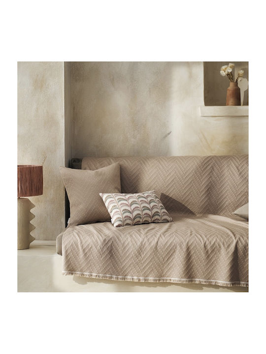 Gofis Home Throw For Four-Seater Sofa Jacquard 180x350cm 401/21 Hemp Beige 2007401421005