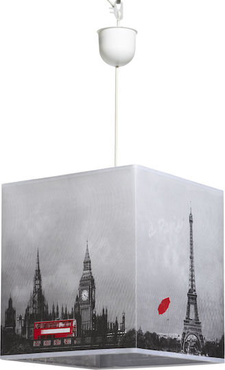 Gallis Paris Κρεμαστό Φωτιστικό Λευκό με Ντουί E27 30x30x32εκ.