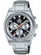 Casio Edifice Ceas Bărbați Cronograf Baterie Cu Brățară Metalică Argintie