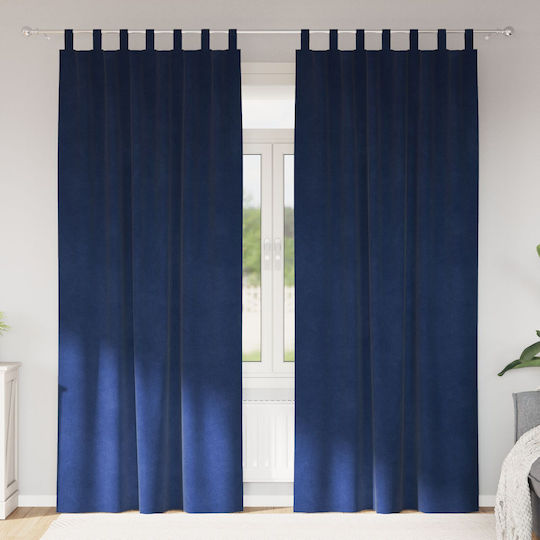 vidaXL Set Vorhänge mit Bleistiftfalten Navy Blau 140x225cm