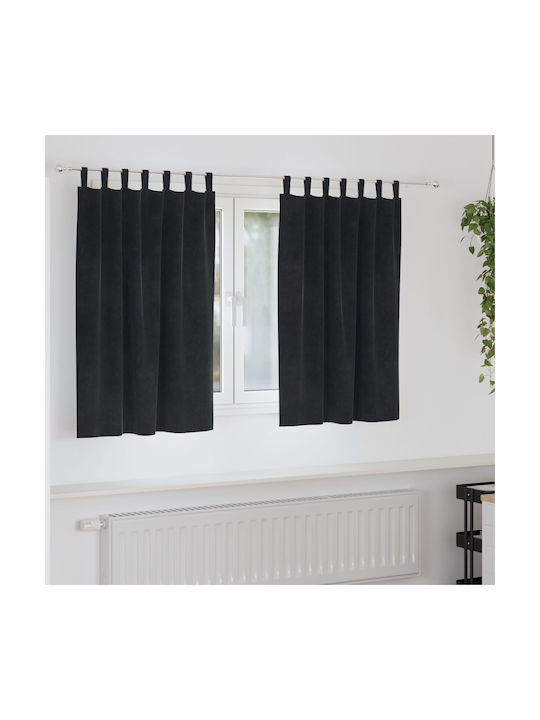 vidaXL vidaXL Window Curtains Set with Tab Top Black 140x140cm