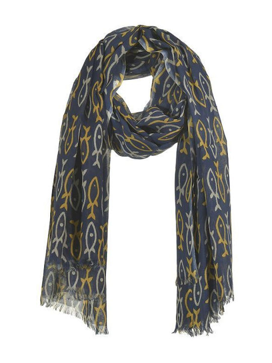 Ble Resort Collection Γυναικείο Φουλάρι Navy Μπλε