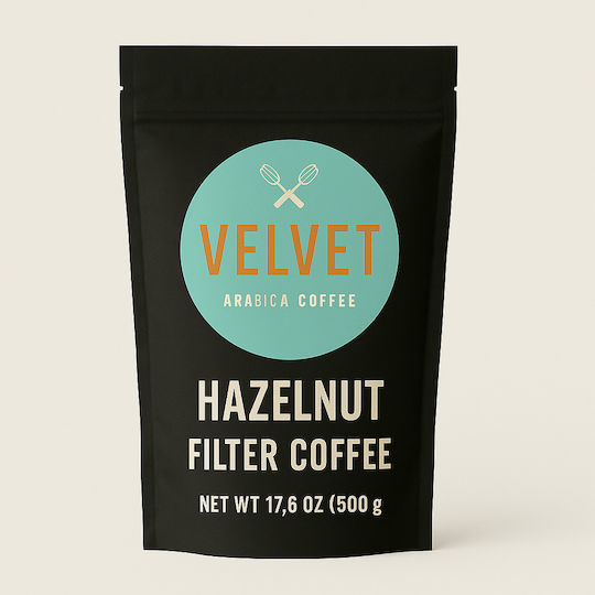 Velvet Coffee Filterkaffee Arabica Haselnuss Gemahlen 500gr