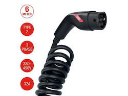 Carpoint Electric Vehicle Spiral Charging Cable Type2>2 32a 3ph 6 Meter 0290014 Carpoint Electric Vehicle Spiral Charging Cable Type2>2 32a 3ph 6 Meter 0290014