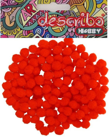 Pompons Κοκκινο Χρωμα 200 Τεμaχια Μεγεθος 10 Mm Describo * Cn *