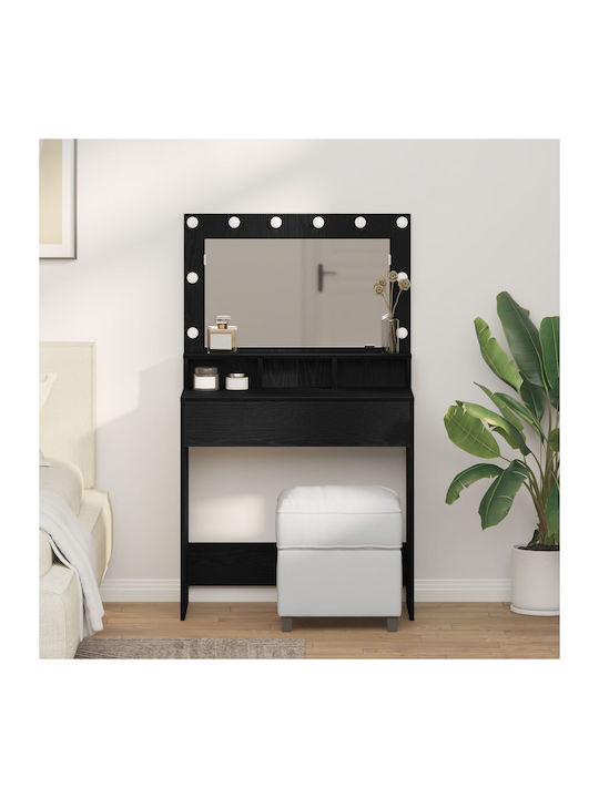 Floor-standing Bedroom Makeup Table Wooden Blac...