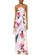 Summer Maxi Dress for Wedding Christening Satin Pink