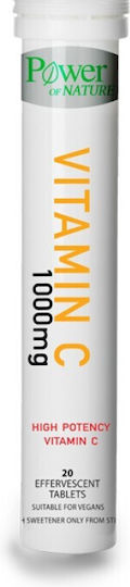 Power Of Nature Vitamin C Vitamin for Immune System Boost, the Skin & Antioxidant Action 1000mg Orange 20 eff. tabs