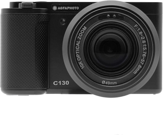 AgfaPhoto Realishot C130 Compact Φωτογραφική Μηχανή 24MP 4K UHD Οπτικού Ζουμ 10x Μαύρη