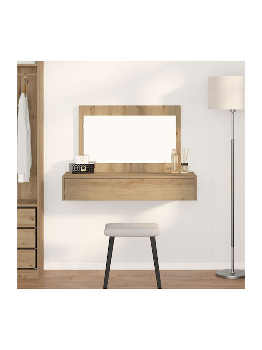 Wooden Makeup Dressing Table Oak with Mirror 100x40x70cm