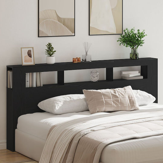 vidaXL Tăblie De Pat Din Lemn Negru Stejar 220x103.5cm