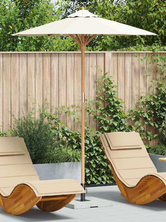 Round Wooden Beige Garden & Terrace Parasol Φ1....