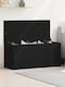 vidaXL Wooden Storage Box with Lid Black 100x42x46cm 1pcs