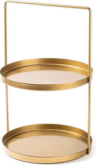 Aberto Design Μεταλλική Εταζέρα Κίτρινη Ø21xY33cm
