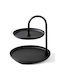 Aberto Design Metallic Dessert Tower Stand Black Ø20cmxY21cm