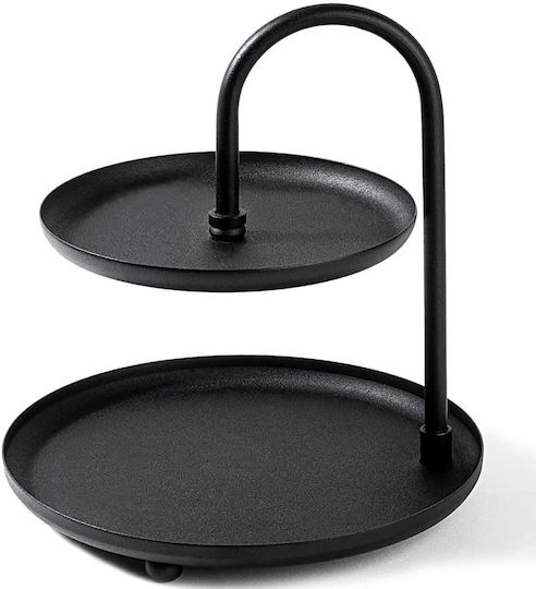 Aberto Design Μεταλλική Εταζέρα Μαύρη Ø20xY21cm