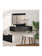 Wandmontage Schminktisch Schlafzimmer Holz Schwarz Eiche mit Spiegel 83x40x70cm