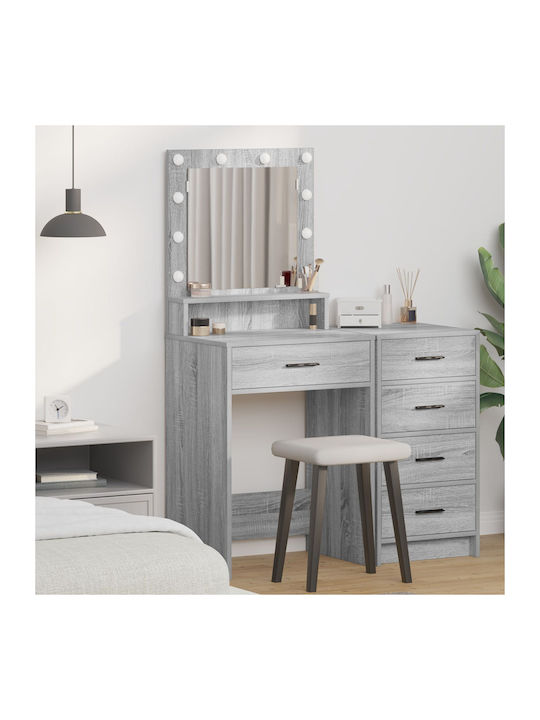Wooden Makeup Dressing Table Grey Sonoma with M...