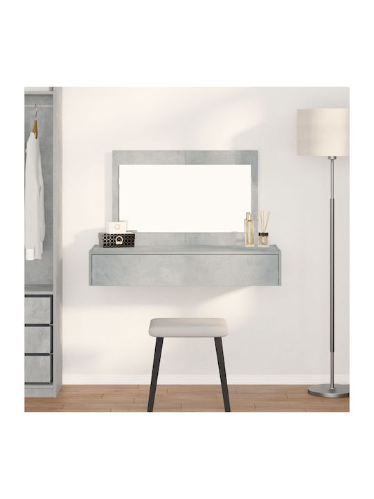 Wooden Makeup Dressing Table Concrete Grey with...
