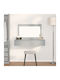 Wandmontage Schminktisch Schlafzimmer Holz Grau Beton mit Spiegel 100x40x70cm