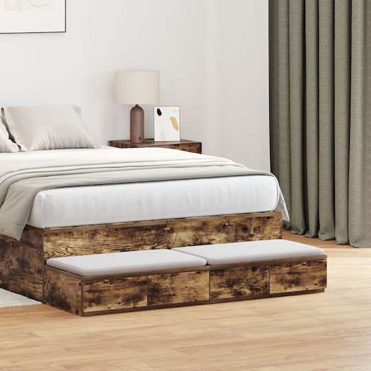 vidaXL Bed Drawer made of Wood Smoked Oak 120x36.5x16.5cm