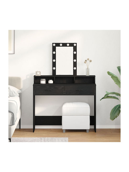 Makeup Dressing Table of Solid Wood Black Oak w...