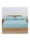 Nef-Nef Homeware Sheet for Single Bed with Elastic 100x200+30cm. Jersey Light Blue