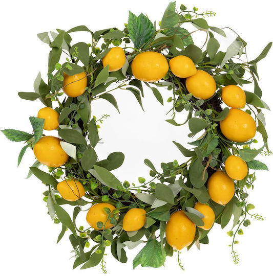 Decorative Lemon Wreath Green-Yellow Φ45x10cm Iliadis 89778