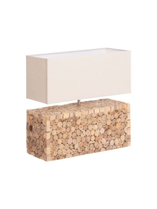 HomeMarkt Twiggy Μεταλλικό Πορτατίφ για Ντουί E27 με Λευκό Καπέλο και Καφέ Βάση