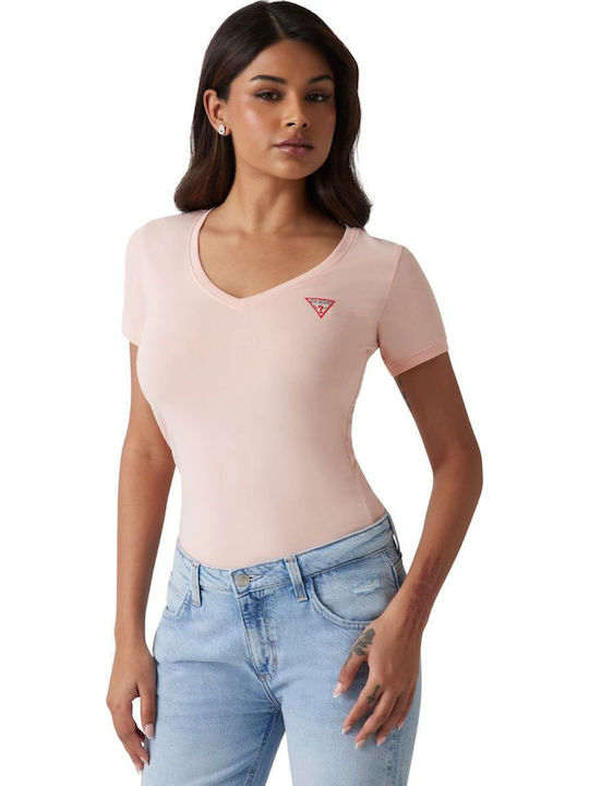 Guess Γυναικείο T-shirt Ροζ