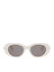 Bvlgari Damen Sonnenbrille mit Weiß Kunststoff Gestell und Gray Linse
