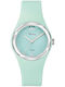 Tekday Strap Women's Watch with Turquoise Rubber Strap
