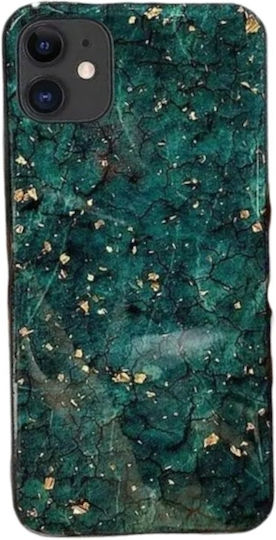 Калъф за iPhone 12 12 Pro Силиконов TPU Зелен Мрамор