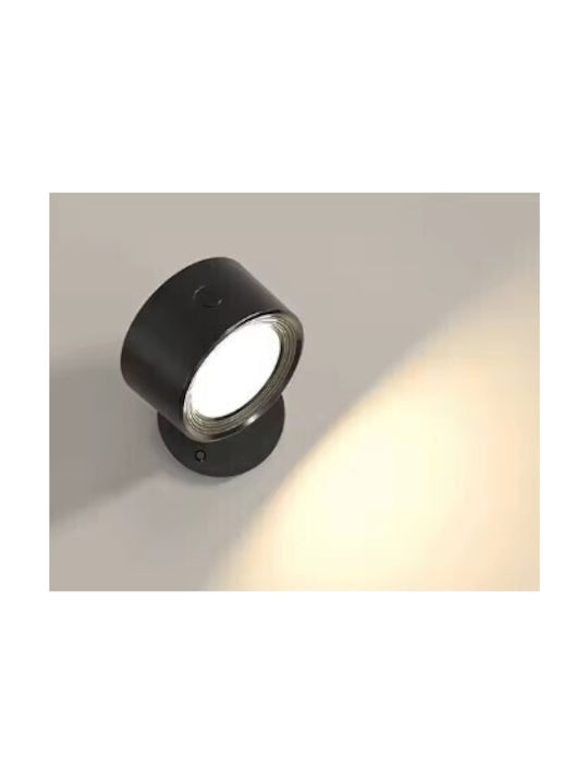 Se Led 4 Mizu Black Wall Battery Led Lamp Recharcheable 8x4,5cm 3,5w 2000mah 3cct Charging Time