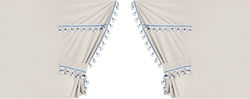 Lampa Truck Curtains Luxury Smart Cream Blue Set Lampa 5 Pieces L9603.7